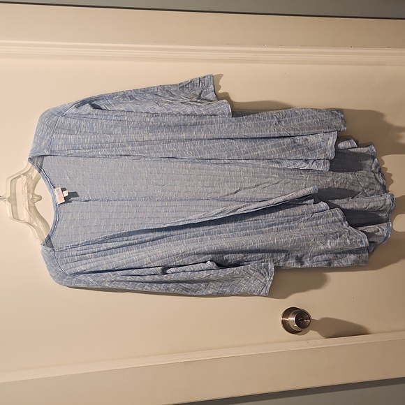 Lularoe sky blue ribbed Lindsay Kimono Duster‎ cardigan sz medium-2xl - Picture 1 of 5